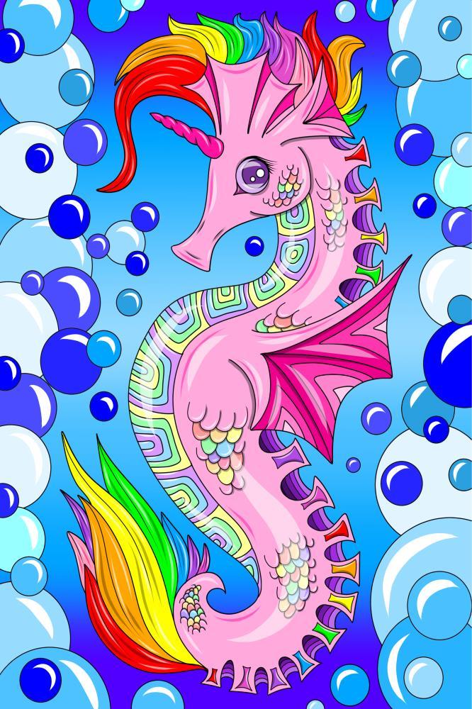 Rainbow unicorn seahorse